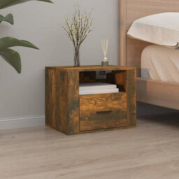 Berkfield Elegant Wall-Mounted Bedside Cabinets 2 Pcs Smoked Oak 50X36X40 Cm - thumbnail 3