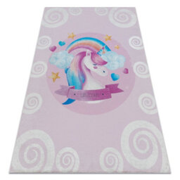 RugsX Bambino 2533 Washing Carpet Unicorn, Rainbow For Children Anti-Slip - Pink 140X200 Cm - thumbnail 4