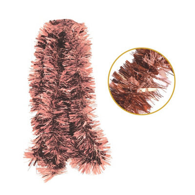 Pack Of 6 2M Christmas Chunky Tinsel - Copper - image 1