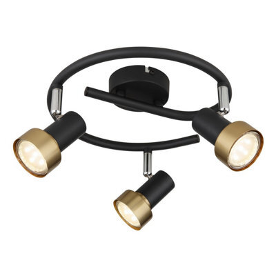 Luminosa Lighting Luminosa Mason Ceiling Spotlight Clusters Matt Black, Gold 3X Gu10 - image 1