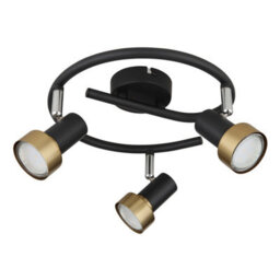 Luminosa Lighting Luminosa Mason Ceiling Spotlight Clusters Matt Black, Gold 3X Gu10 - thumbnail 2