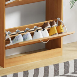 Avc Designs 3 Drawer Shoe Storage Cupboard Cabinet Organiser Footwear Rack Unit Pine - thumbnail 6