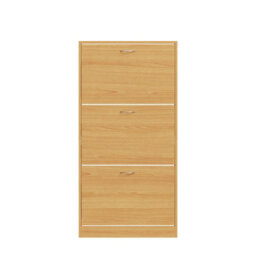 Avc Designs 3 Drawer Shoe Storage Cupboard Cabinet Organiser Footwear Rack Unit Pine - thumbnail 7