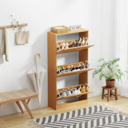Avc Designs 3 Drawer Shoe Storage Cupboard Cabinet Organiser Footwear Rack Unit Pine - thumbnail 4