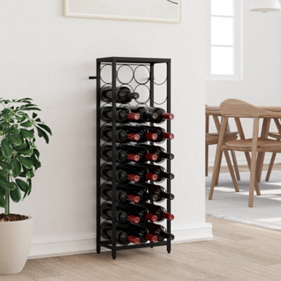 Walplus Wine Rack For 27 Bottles Black 34X18X100 Cm Wrought Iron - image 1