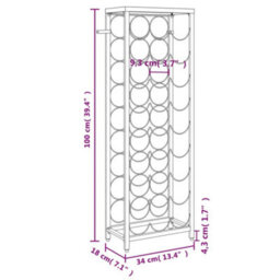 Walplus Wine Rack For 27 Bottles Black 34X18X100 Cm Wrought Iron - thumbnail 7