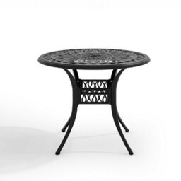 Breeins 90Cm Dia Cast Aluminum Outdoor Garden Patio Table With Central Umbrella Hole For Outdoor Dining And Garden - thumbnail 1