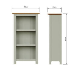 Fwstyle 3 Tier Bookcase Storage Rack Shelving Unit Ready Assembled Sage Green & Oak (H) 82 (W) 45 (D) 23Cm - thumbnail 5