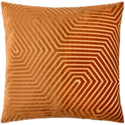 Paoletti Evoke Cut Velvet Cushion Cover, Brick, 55 X 55Cm
