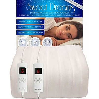 Sweet Dreams Electric Blanket Super King Bed Size Machine Washable Elasticated Skirt - Overheat Safety - image 1