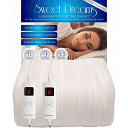 Sweet Dreams Electric Blanket Super King Bed Size Machine Washable Elasticated Skirt - Overheat Safety - thumbnail 1