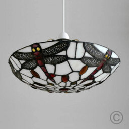 Valuelights Tiffany Dragonfly Stained Glass Ceiling Lamp Shade - thumbnail 4