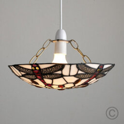 Valuelights Tiffany Dragonfly Stained Glass Ceiling Lamp Shade - thumbnail 2