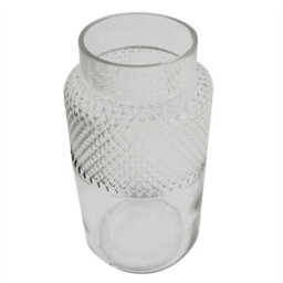 Leaf 29Cm Clear Glass Diamond Vase Large - thumbnail 3