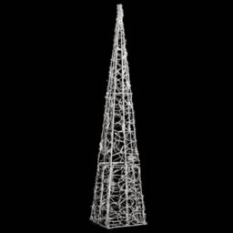 Berkfield Acrylic Decorative Led Light Cone Cold White 90 Cm - thumbnail 2