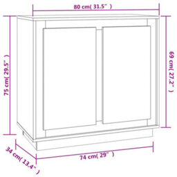 Vidaxl Sideboard Grey Sonoma 80X34X75 Cm Engineered Wood - thumbnail 8