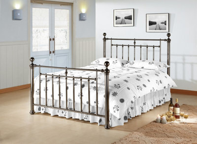 TL Beds Polished Black Nickel Metal Bed Frame - King Size 5Ft