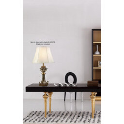 Luminosa Lighting Luminosa Elmo Large Crystal Table Lamp Without Shade E27 Antique Brass - thumbnail 2