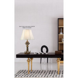 Luminosa Lighting Luminosa Elmo Large Crystal Table Lamp Without Shade E27 Antique Brass - thumbnail 3