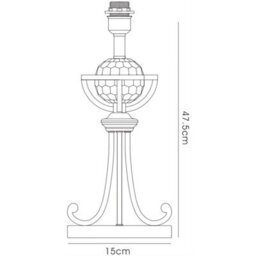 Luminosa Lighting Luminosa Elmo Large Crystal Table Lamp Without Shade E27 Antique Brass - thumbnail 4