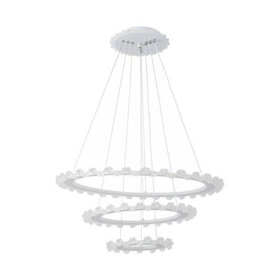 Living And Home Creative 3-Ring Chandelier Led Modern Chandelier Suitable For Living Room And Dining Room - image 1