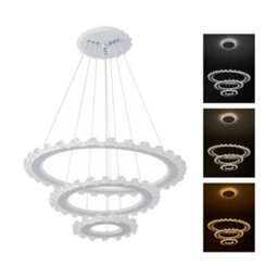 Living And Home Creative 3-Ring Chandelier Led Modern Chandelier Suitable For Living Room And Dining Room - thumbnail 2