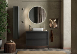 FurniComp LTD Furnicomp Verona Black Oak 2 Drawer 1050mm Free Standing Vanity Unit With Basin - thumbnail 9
