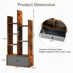 Open Storage Wood Bookcase Organizer - thumbnail 1