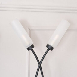 Valuelights Maya 2 Way Curved Arm Cross Over Matt Black Table Lamp For Living Room Hallway Bedside Light - Led Bulbs Included - thumbnail 3