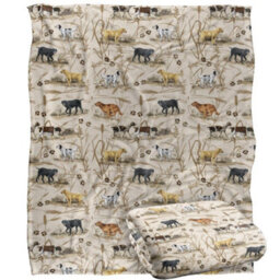 Jq Licensing Hunting Breeds Silky Dogs Supersoft Blanket Multicoloured (152Cm X 127Cm) - thumbnail 2