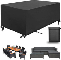 Garden Furniture Cover, Rectangular Table Protective Waterproof And Uv-Resistant Tarpaulin, 220 120 75Cm - thumbnail 1