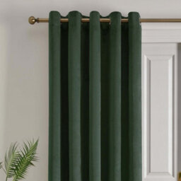 Laurence Llewelyn-Bowen Montrose Bottle Green Velvet Blackout Eyelet Single Panel Door Curtain - thumbnail 2