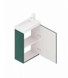 Top Ceramics 400mm Wall Hung Green Bathroom Vanity Unit With Basin And Storage - thumbnail 4