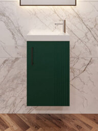Top Ceramics 400mm Wall Hung Green Bathroom Vanity Unit With Basin And Storage