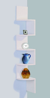 Spot On Dealz 5 Tier Corner Shelves For Wall Floating Shelf White Corner Unit - image 1