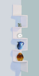 Spot On Dealz 5 Tier Corner Shelves For Wall Floating Shelf White Corner Unit - thumbnail 1