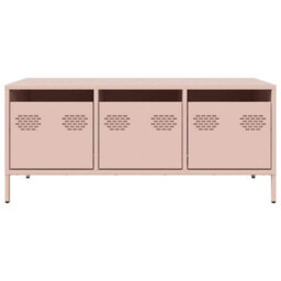 Berkfield Coffee Table Pink 101.5X50X43.5 Cm Cold-Rolled Steel - thumbnail 4