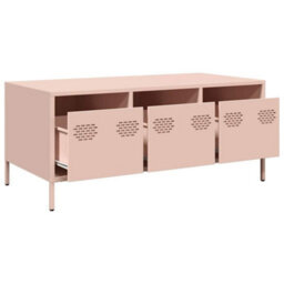 Berkfield Coffee Table Pink 101.5X50X43.5 Cm Cold-Rolled Steel - thumbnail 5