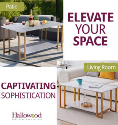 Hallowood Furniture Kempley Rectangular Coffee Table With Golden Metal Legs - thumbnail 6