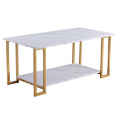 Hallowood Furniture Kempley Rectangular Coffee Table With Golden Metal Legs - thumbnail 8