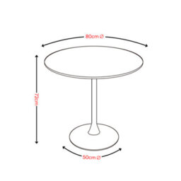 Urbn-Living Urbnliving 80Cm Round Oak Wooden Dining Dinner Side Table Kitchen Modern Living Room Furniture - thumbnail 9