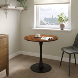 Urbn-Living Urbnliving 80Cm Round Oak Wooden Dining Dinner Side Table Kitchen Modern Living Room Furniture - thumbnail 8