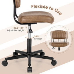 Gainoom Pu Leather Office Chair Height Adjustable Executive Chair Computer Desk Chair For Home Office - thumbnail 8