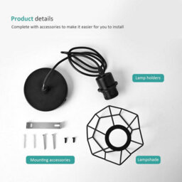 Emke Diamond Pendant Light Black Ceiling Pendant Lamp E27 Chandelier Hanging Light With Adjustable Rise (Without Bulb) - thumbnail 5