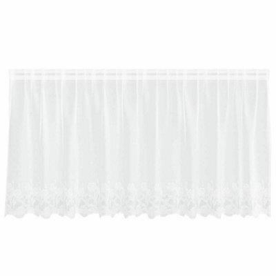 Berkfield Modern Curtains With Curtains Floral White 300 X 80 Cm Polyester