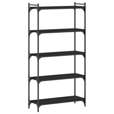Berkfield Industrial Bookcase 5-Tier Black 80X30X154 Cm Engineered Wood