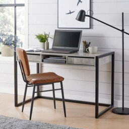 Home Source Toronto 2 Drawer Computer Office Desk Concrete Effect - thumbnail 5