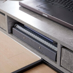 Home Source Toronto 2 Drawer Computer Office Desk Concrete Effect - thumbnail 7