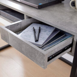 Home Source Toronto 2 Drawer Computer Office Desk Concrete Effect - thumbnail 6