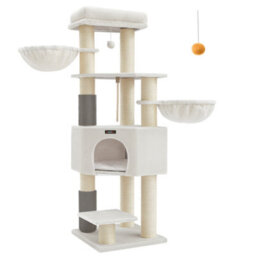 LEDREM Cat Tree For Large Cats, Heavy-Duty Cat Tower With Self-Warming Pads, 9 Scratching Posts, Large Perch - thumbnail 2